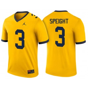 Male Michigan Wolverines Wilton Speight #3 Maize College Football Player Color Rush Game Performance Jersey