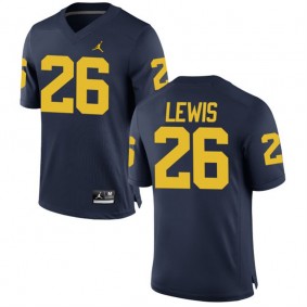 Male Michigan Wolverines #26 Jourdan Lewis Navy NCAA Alumni Football Game Jersey