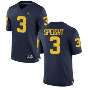 Male Michigan Wolverines #3 Wilton Speight Navy NCAA Alumni Football Game Jersey