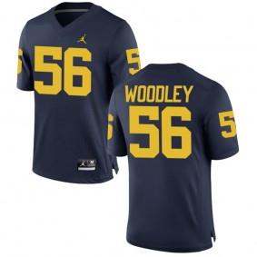 Male Michigan Wolverines #56 Lamarr Woodley Navy NCAA Alumni Football Game Jersey