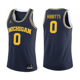 Male Michigan Wolverines Basketball #0 Navy College Brent Hibbitts Jersey