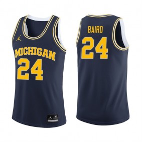 Male Michigan Wolverines Basketball #24 Navy College C.J. Baird Jersey