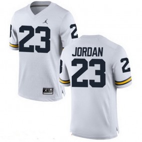 Male Michigan Wolverines #23 Michael Jordan White NCAA Alumni Football Game Jersey