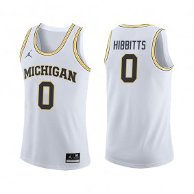 Male Michigan Wolverines Basketball #0 White College Brent Hibbitts Jersey