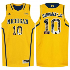 Male Tim Hardaway Jr #10 Michigan Wolverines Yellow NCAA Player Pictorial Tank Top Basketball Jersey