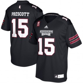 Male Mississippi State Bulldogs #15 Dak Prescott Black Alumni Football Performance Jersey