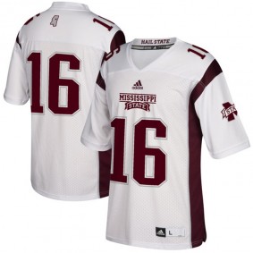 Male Mississippi State Bulldogs #16 White Premier College Football Jersey