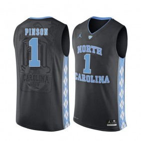 Male North Carolina Tar Heels #1 Theo Pinson Black College Basketball Jersey