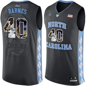 Male North Carolina Tar Heels #40 Harrison Barnes Black NCAA Basketball Jersey with Player Pictorial