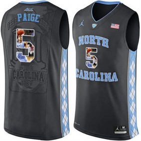 Male North Carolina Tar Heels #5 Marcus Paige Black NCAA Basketball Jersey with Player Pictorial