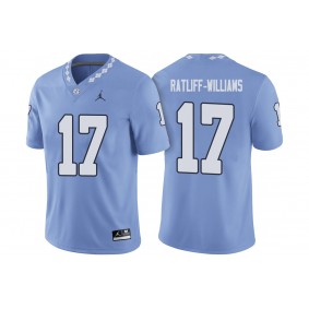 Male North Carolina Tar Heels Anthony Ratliff-Williams #17 Carolina Blue 2017 Player Game Football Jersey