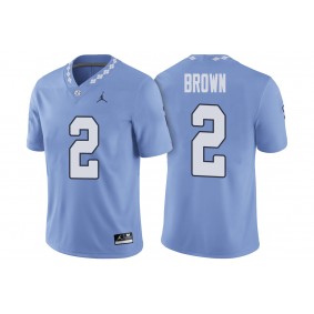 Male North Carolina Tar Heels Jordon Brown #2 Carolina Blue 2017 Player Game Football Jersey