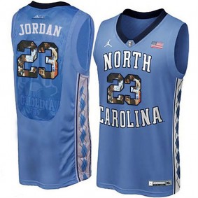 Male North Carolina Tar Heels #23 Michael Jordan Royal NCAA Basketball Jersey with Player Pictorial