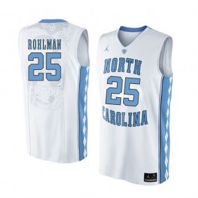 Male North Carolina Tar Heels #25 Aaron Rohlman White College Basketball Jersey