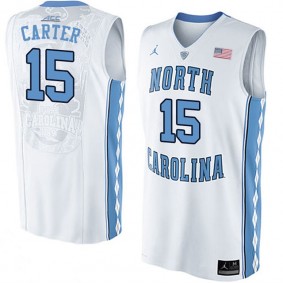 Male Vince Carter #15 North Carolina Tar Heels White NCAA High-School Basketball NBA Player Jersey