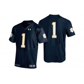 Male Notre Dame Fighting Irish #1 Navy College Football Game Performance Jersey