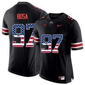 2017 US Flag Fashion Male Ohio State Buckeyes #97 Nick Bosa Blackout College Football Limited Jersey