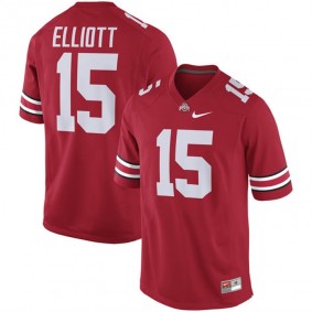 Male Ohio State Buckeyes #15 Ezekiel Elliott Scarlet Alumni Football Performance Jersey