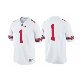 Male Ohio State Buckeyes #1 White College Football Game Performance Jersey