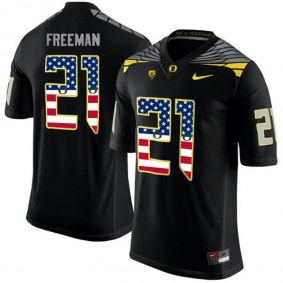 2017 US Flag Fashion Male Oregon Ducks #21 Royce Freeman Black College Football Limited Jersey