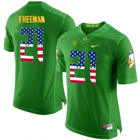 2017 US Flag Fashion Male Oregon Ducks #21 Royce Freeman Green College Football Limited Jersey