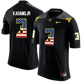 2017 US Flag Fashion Male Oregon Ducks #3 Vernon  Adams Jr Black College Football Limited Jersey