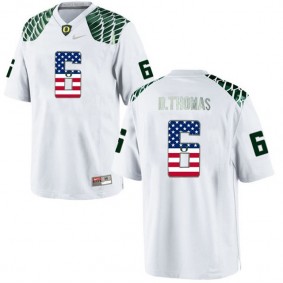 2017 US Flag Fashion Male Oregon Ducks #6 De'Anthony Thomas White College Football Limited Jersey