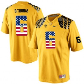 2017 US Flag Fashion Male Oregon Ducks #6 De'Anthony Thomas Yellow College Football Limited Jersey