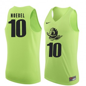 Male Oregon Ducks #10 Charlie Noebel Apple Green NCAA Basketball Jersey