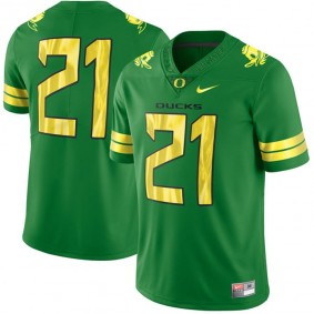 Male Oregon Ducks #21 Apple Green Limited Football Jersey