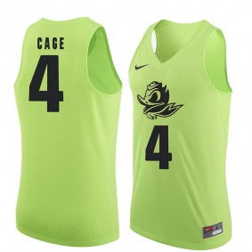 Male Oregon Ducks #4 M.J. Cage Apple Green NCAA Basketball Jersey