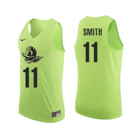 Male Keith Smith #11 Oregon Ducks Apple Green NCAA College Basketball Player Tank Top Jersey