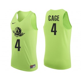 Male M.J. Cage #4 Oregon Ducks Apple Green NCAA College Basketball Player Tank Top Jersey