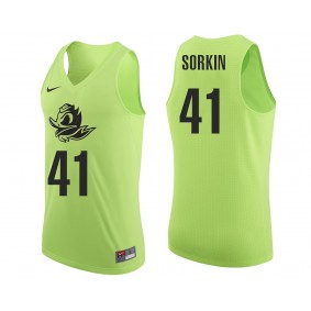 Male Roman Sorkin #41 Oregon Ducks Apple Green NCAA College Basketball Player Tank Top Jersey