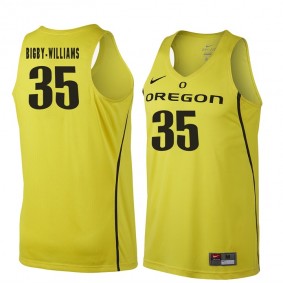 Male Oregon Ducks #35 Kavell Bigby-Williams Gold NCAA Basketball Jersey