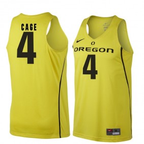 Male Oregon Ducks #4 M.J. Cage Gold NCAA Basketball Jersey