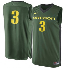 #3 Male Oregon Ducks Green NCAA Basketball Premier Tank Top Jersey