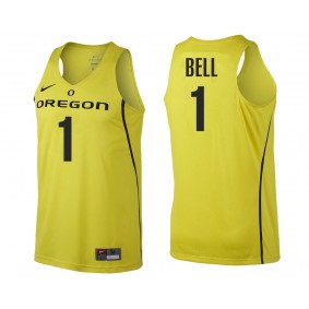 Male Jordan Bell #1 Oregon Ducks Yellow NCAA College Basketball Player Tank Top Jersey