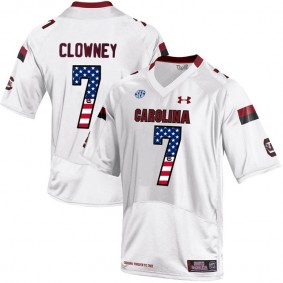 2017 US Flag Fashion Male South Carolina Gamecocks #7 Jadeveon Clowney White College Football Limited Jersey