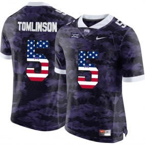 2017 US Flag Fashion Male TCU Horned Frogs #5 LaDainian Tomlinson Purple College Football Limited Jersey