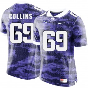 Male TCU Horned Frogs Aviante Collins #69 Purple College Football New Season Game Jersey