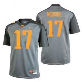 Male Tennessee Volunteers #17 Will McBride Gray College Football Limited Gray Edition Jersey