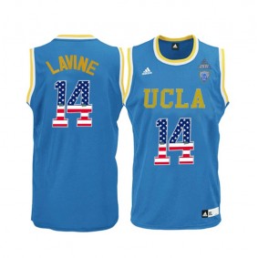 Male UCLA Bruins #4 Zach LaVine Black National Flag Basketball Jersey