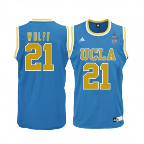 Male AAlec Wulff #21 UCLA Bruins Blue NCAA Basketball Player Name And Number Jersey