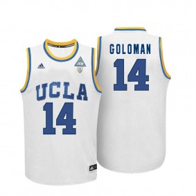 Male Gyorgy Goloman #14 UCLA Bruins White NCAA Basketball Player Name And Number Jersey