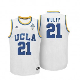 Male Alec Wulff #21 UCLA Bruins White NCAA Basketball Player Name And Number Jersey