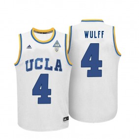 Male Isaac Wulff #4 UCLA Bruins White NCAA Basketball Player Name And Number Jersey