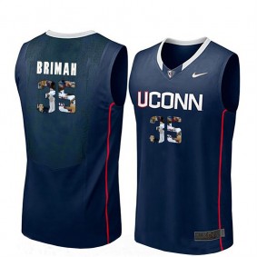 Male Uconn Huskies Basketball #35 Navy Player Portrait College Amida Brimah Jersey