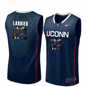 Male Uconn Huskies Basketball #22 Navy Player Portrait College Terry Larrier Jersey