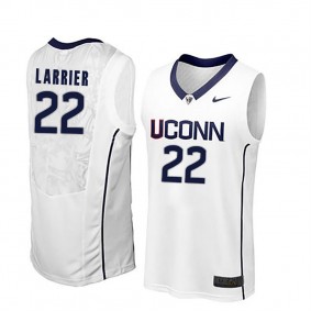 Male Terry Larrier #22 UConn Huskies White NCAA Basketball Player Name And Number Jersey